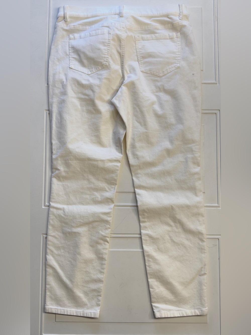 J. Jill Women’s Sz M White Corduroy Cotton Straight Leg Trousers Pants - Picture 5 of 5